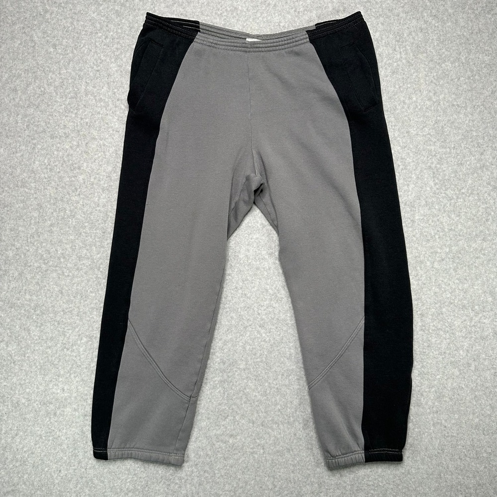 VTG 80s Nike Mens Gray Black Colorblock Sweatpants Joggers Size M Athletic